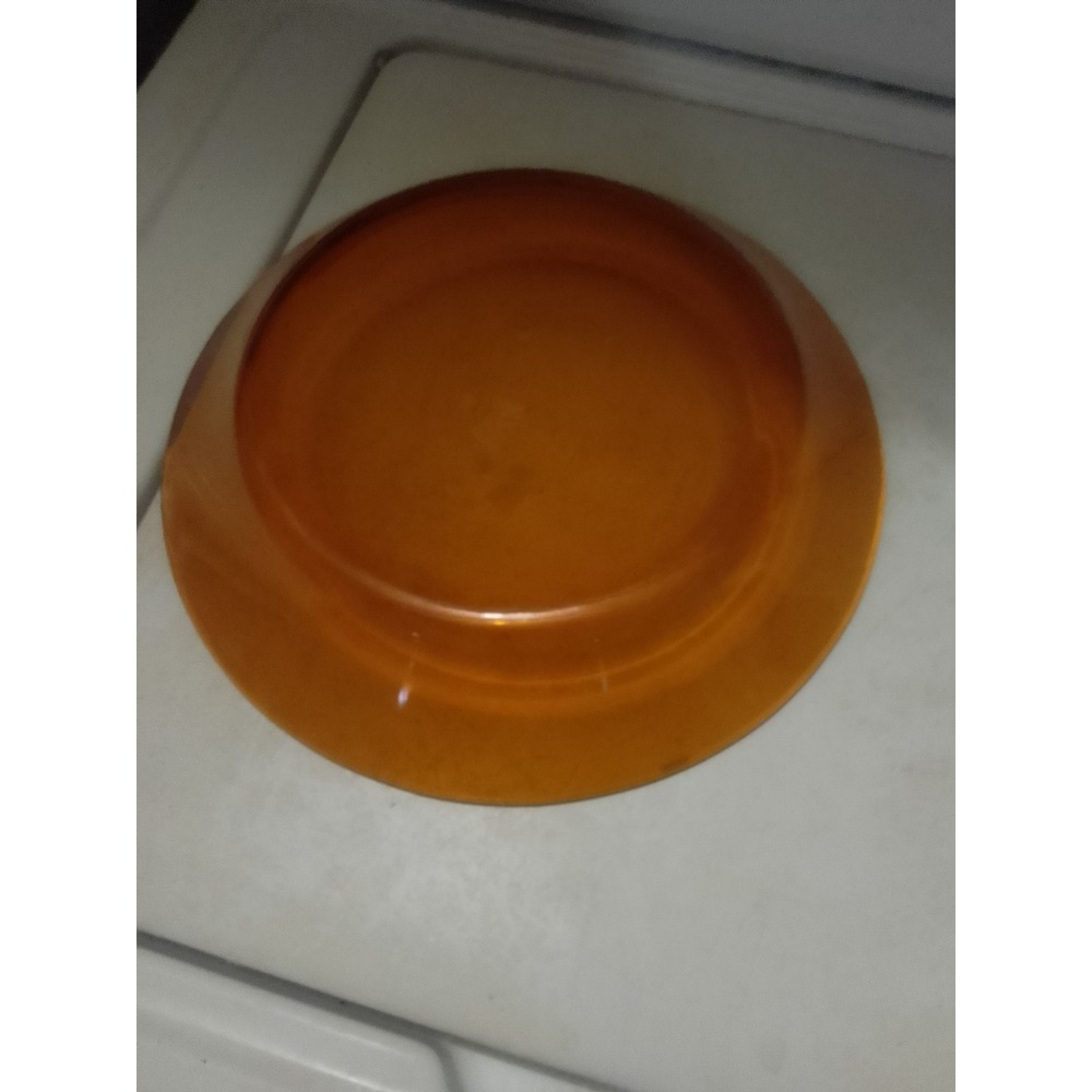 Vintage 1970's Duralex Low Salad Bowl Honey Amber Color 11" X 11" X 3" Deep - Picture 3 of 5